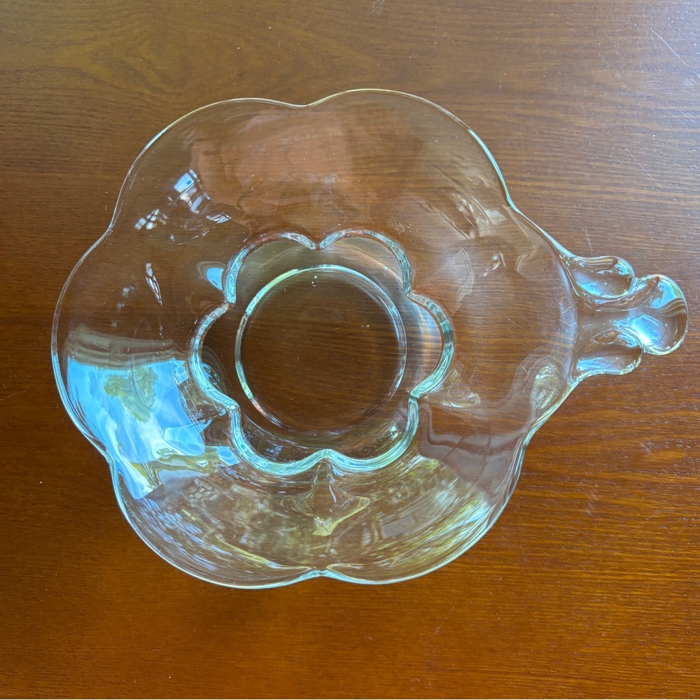 Duncan & Miller CANTERBURY Clear 7” Nappy Handled Serving Bowl Optic Petal